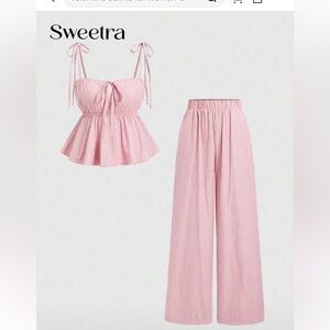 Pink Striped Women's Jumpsuit